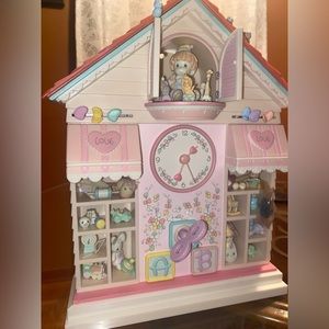 COPY - Enesco 1991 Precious Moments Toyland Illuminated Musical Action Clock